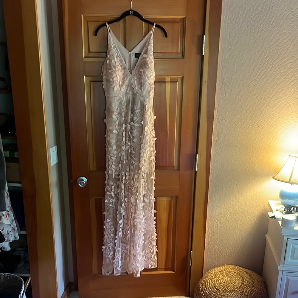 Elegant Blush Floral Gown